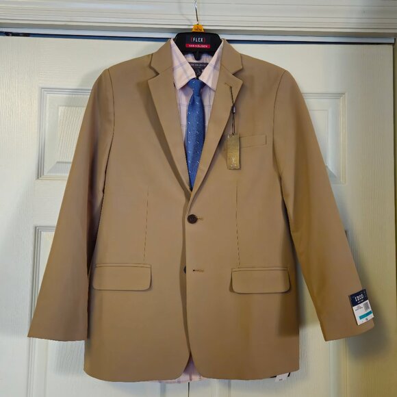 Izod Tan Blazer, Shirt & Tie Set for Boys Size 14/16 - Picture 1 of 8